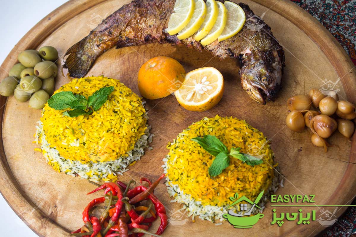 یک سفره بدون گلوتن سبزی پلو ماهی  